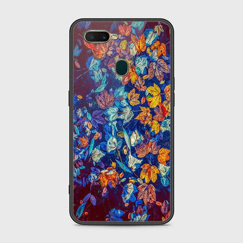 Oppo A7 Cover - Floral Series 2 - HQ Ultra Shine Premium Infinity Glass Soft Silicon Borders Case