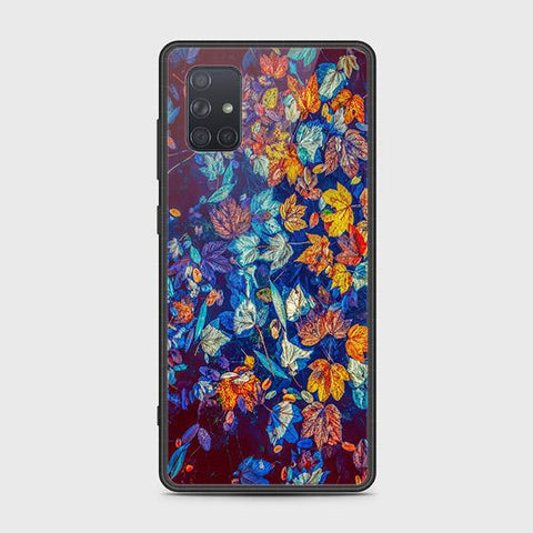 Samsung Galaxy A71 Cover - Floral Series 2 - HQ Ultra Shine Premium Infinity Glass Soft Silicon Borders Case