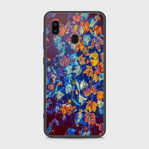 Samsung Galaxy A20 Cover - Floral Series 2 - HQ Ultra Shine Premium Infinity Glass Soft Silicon Borders Case