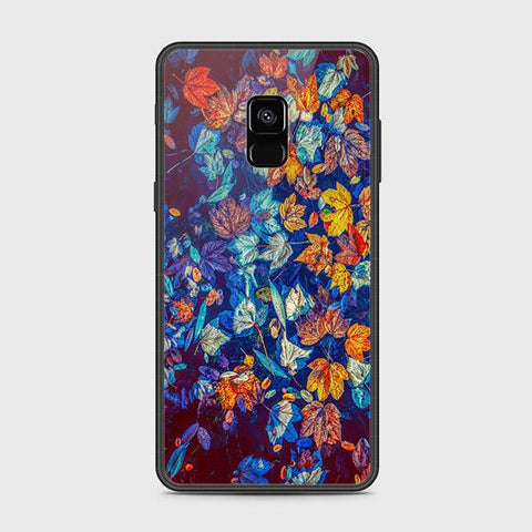 Samsung Galaxy A8 2018 Cover - Floral Series 2 - HQ Ultra Shine Premium Infinity Glass Soft Silicon Borders Case