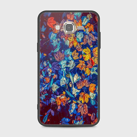 Samsung Galaxy J7 2015 Cover - Floral Series 2 - HQ Ultra Shine Premium Infinity Glass Soft Silicon Borders Case