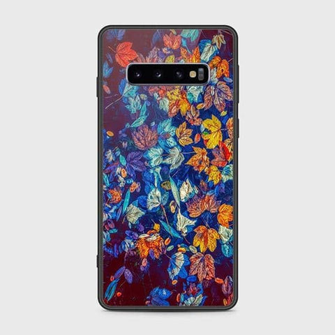 Samsung Galaxy S10 Cover - Floral Series 2 - HQ Ultra Shine Premium Infinity Glass Soft Silicon Borders Case