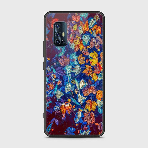 Vivo V17 Cover - Floral Series 2 - HQ Ultra Shine Premium Infinity Glass Soft Silicon Borders Case