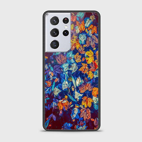 Samsung Galaxy S21 Ultra 5G Cover - Floral Series 2 - HQ Ultra Shine Premium Infinity Glass Soft Silicon Borders Case