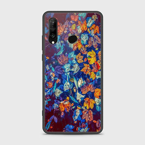 Huawei P30 lite Cover - Floral Series 2 - HQ Ultra Shine Premium Infinity Glass Soft Silicon Borders Case