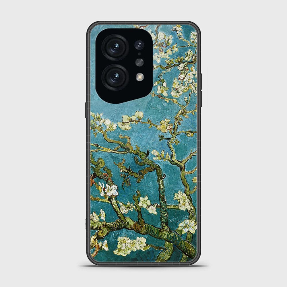 Oppo Find X5 Cover - Floral Series 2 - HQ Ultra Shine Premium Infinity Glass Soft Silicon Borders Case