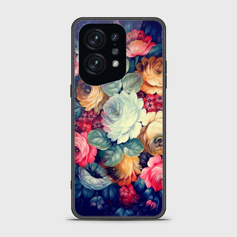 Oppo Find X5 Cover - Floral Series 2 - HQ Ultra Shine Premium Infinity Glass Soft Silicon Borders Case