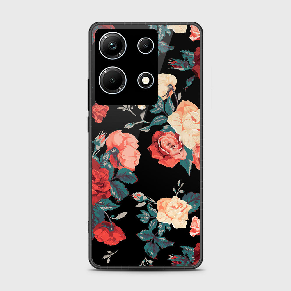 Infinix Note 30 Cover- Floral Series 2 - HQ Ultra Shine Premium Infinity Glass Soft Silicon Borders Case (Fast Delivery)