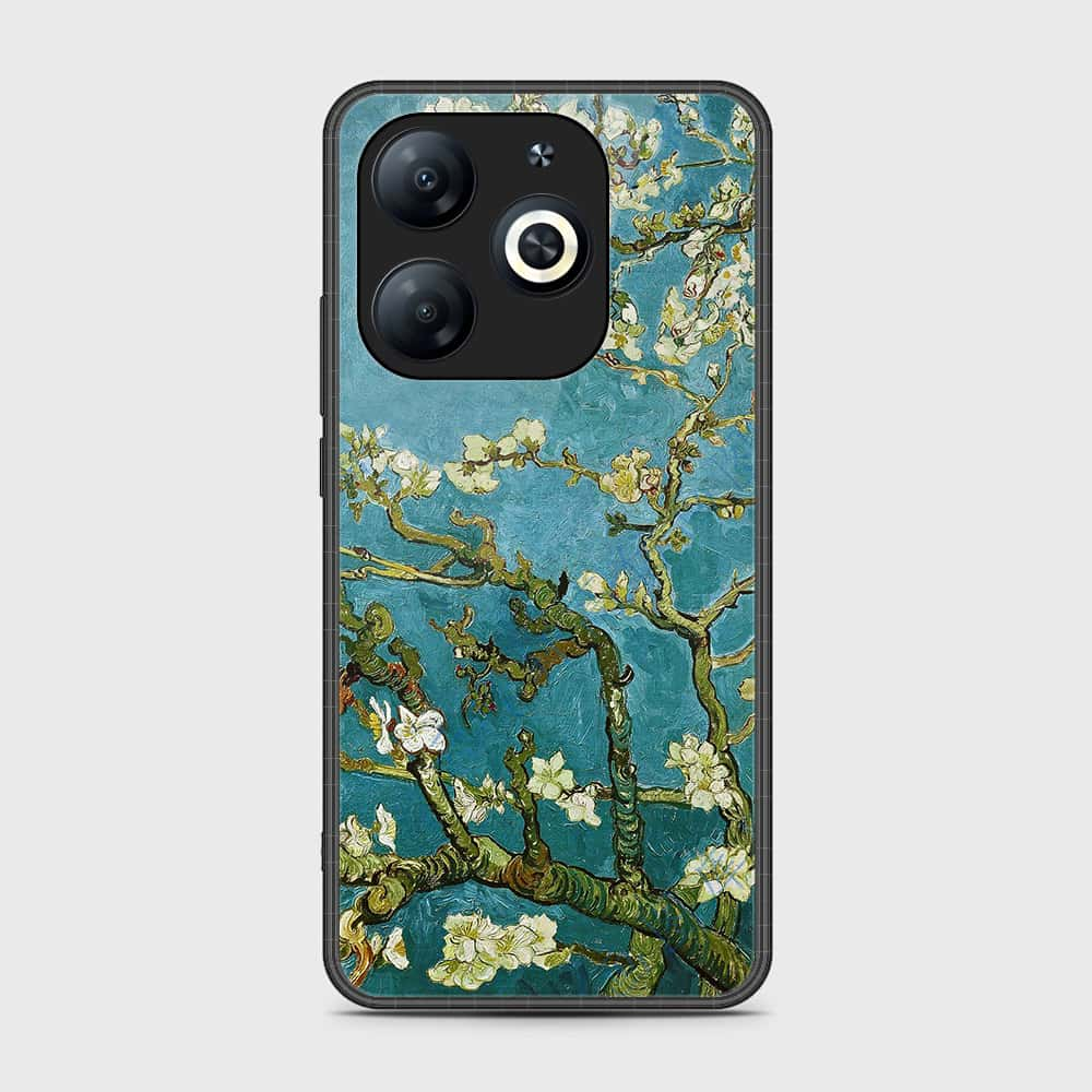 Tecno Pop 8 Cover- Floral Series 2 - HQ Ultra Shine Premium Infinity Glass Soft Silicon Borders Case