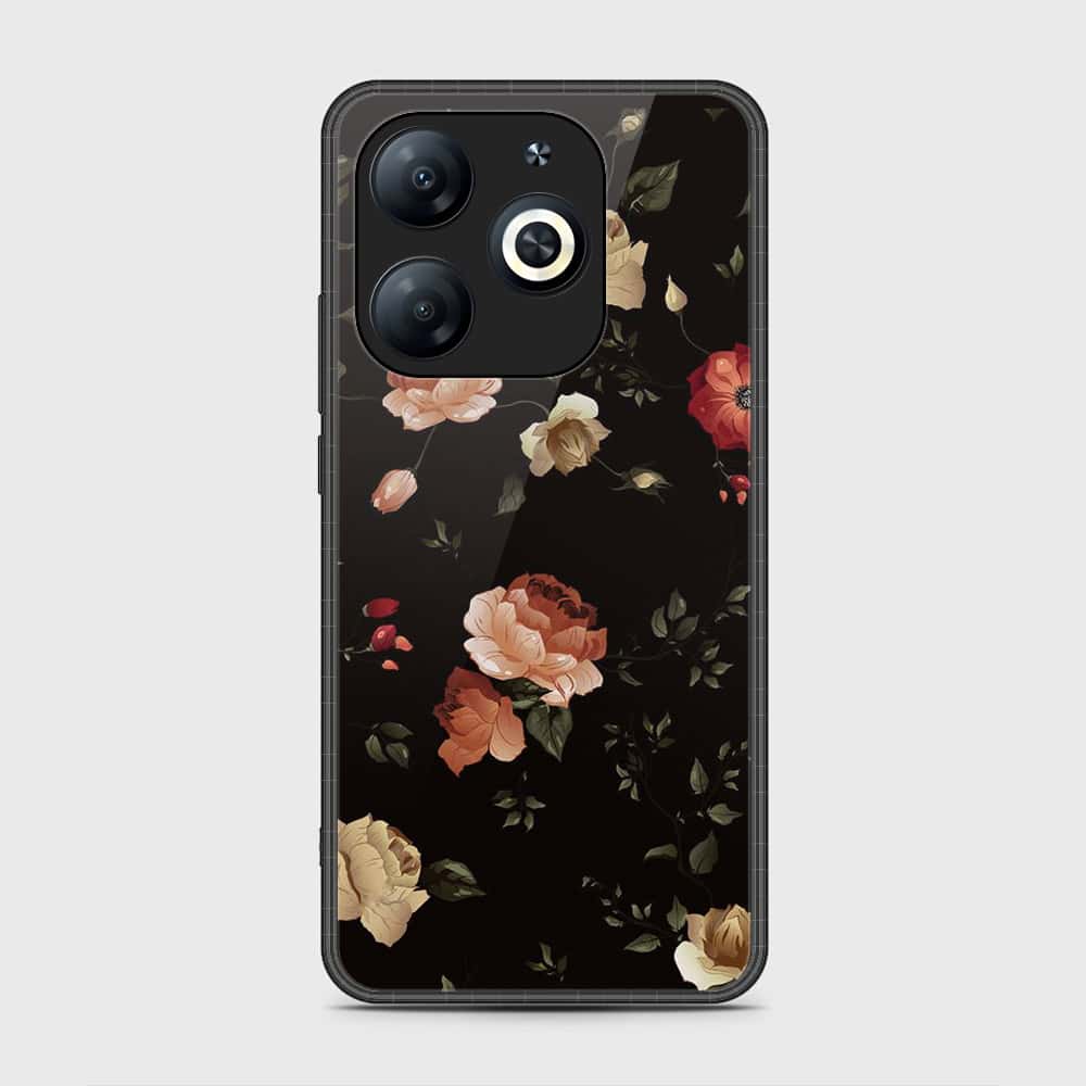 Tecno Spark 20C Cover- Floral Series 2 - HQ Ultra Shine Premium Infinity Glass Soft Silicon Borders Case (Fast Delivery) (H)