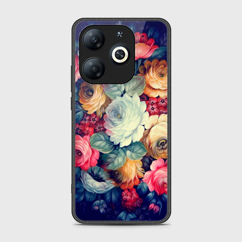 Tecno Pop 8 Cover- Floral Series 2 - HQ Ultra Shine Premium Infinity Glass Soft Silicon Borders Case