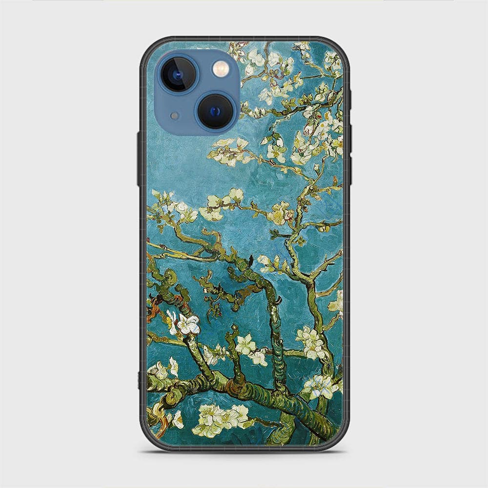 iPhone 13 Cover - Floral Series 2 - HQ Ultra Shine Premium Infinity Glass Soft Silicon Borders Case