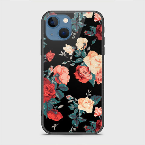 iPhone 13 Cover - Floral Series 2 - HQ Ultra Shine Premium Infinity Glass Soft Silicon Borders Case