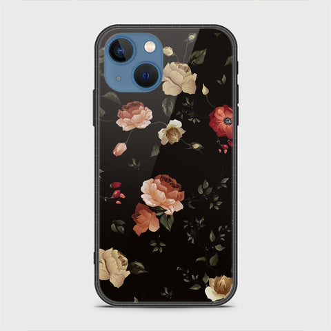 iPhone 13 Cover - Floral Series 2 - HQ Ultra Shine Premium Infinity Glass Soft Silicon Borders Case