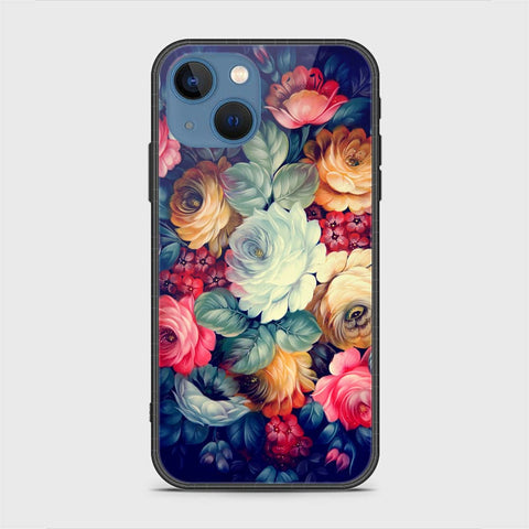 iPhone 13 Cover - Floral Series 2 - HQ Ultra Shine Premium Infinity Glass Soft Silicon Borders Case