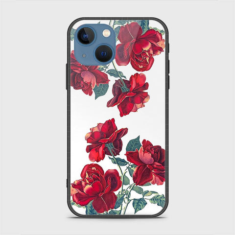 iPhone 13 Cover - Floral Series 2 - HQ Ultra Shine Premium Infinity Glass Soft Silicon Borders Case