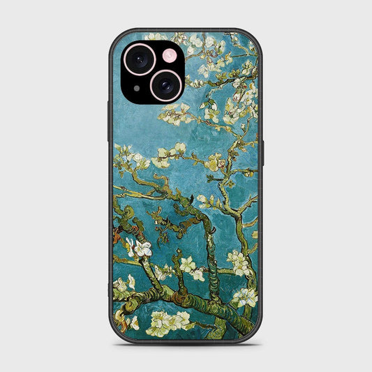 iPhone 15 Cover- Floral Series 2 - HQ Ultra Shine Premium Infinity Glass Soft Silicon Borders Case