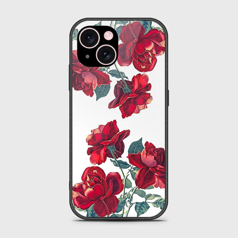 iPhone 15 Cover- Floral Series 2 - HQ Ultra Shine Premium Infinity Glass Soft Silicon Borders Case