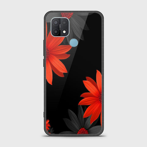 Oppo A35 Cover- Floral Series 2 - HQ Ultra Shine Premium Infinity Glass Soft Silicon Borders Case