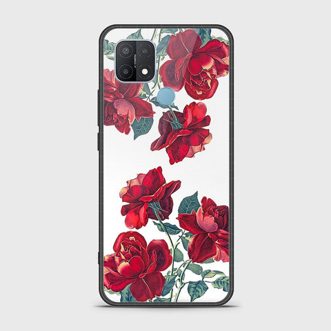 Oppo A35 Cover- Floral Series 2 - HQ Ultra Shine Premium Infinity Glass Soft Silicon Borders Case