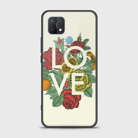 Oppo A35 Cover- Floral Series 2 - HQ Ultra Shine Premium Infinity Glass Soft Silicon Borders Case