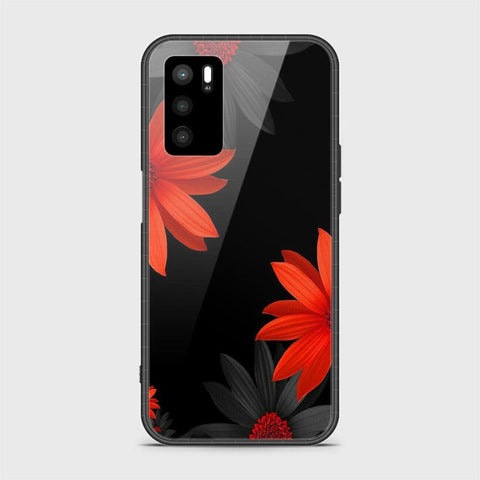 Oppo A16 Cover- Floral Series 2 - HQ Ultra Shine Premium Infinity Glass Soft Silicon Borders Case