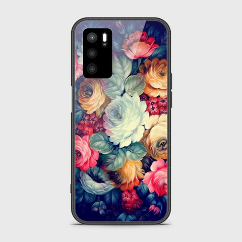 Oppo A16 Cover- Floral Series 2 - HQ Ultra Shine Premium Infinity Glass Soft Silicon Borders Case