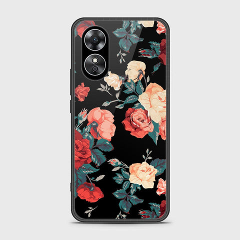 Oppo A17k Cover- Floral Series 2 - HQ Ultra Shine Premium Infinity Glass Soft Silicon Borders Case