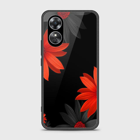 Oppo A17 Cover- Floral Series 2 - HQ Ultra Shine Premium Infinity Glass Soft Silicon Borders Case