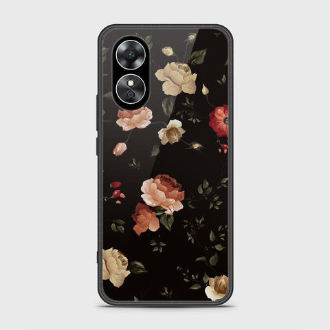 Oppo A17 Cover- Floral Series 2 - HQ Ultra Shine Premium Infinity Glass Soft Silicon Borders Case