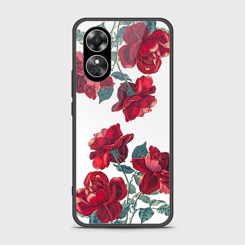 Oppo A17 Cover- Floral Series 2 - HQ Ultra Shine Premium Infinity Glass Soft Silicon Borders Case