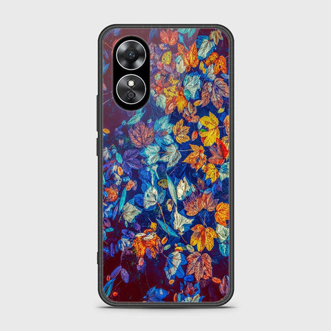 Oppo A17 Cover- Floral Series 2 - HQ Ultra Shine Premium Infinity Glass Soft Silicon Borders Case