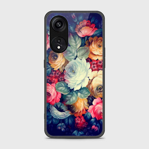 Oppo A1 Pro  Cover- Floral Series 2 - HQ Ultra Shine Premium Infinity Glass Soft Silicon Borders Case
