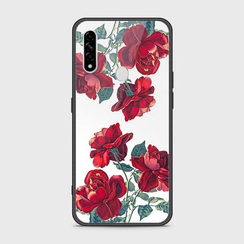 Oppo A8 Cover- Floral Series 2 - HQ Ultra Shine Premium Infinity Glass Soft Silicon Borders Case