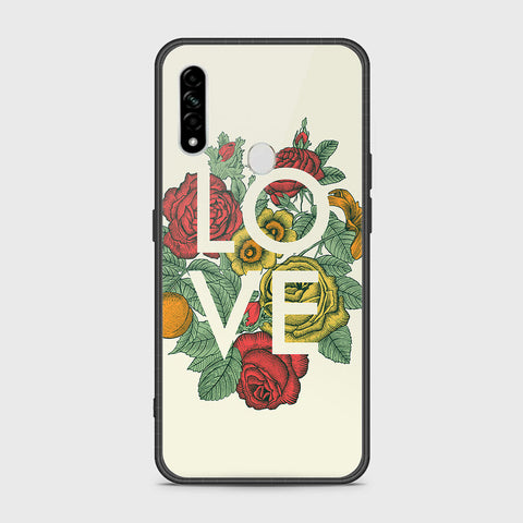 Oppo A8 Cover- Floral Series 2 - HQ Ultra Shine Premium Infinity Glass Soft Silicon Borders Case