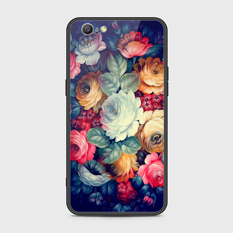 Oppo A57 Cover- Floral Series 2 - HQ Ultra Shine Premium Infinity Glass Soft Silicon Borders Case