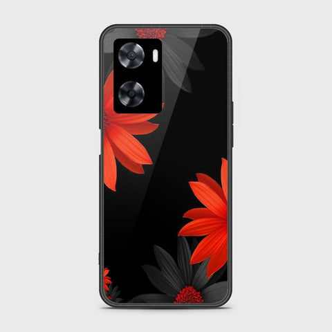 Oppo A57s Cover- Floral Series 2 - HQ Ultra Shine Premium Infinity Glass Soft Silicon Borders Case