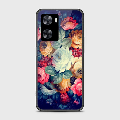Oppo A57s Cover- Floral Series 2 - HQ Ultra Shine Premium Infinity Glass Soft Silicon Borders Case