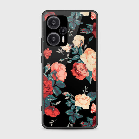 Xiaomi Poco F5  Cover- Floral Series 2 - HQ Ultra Shine Premium Infinity Glass Soft Silicon Borders Case