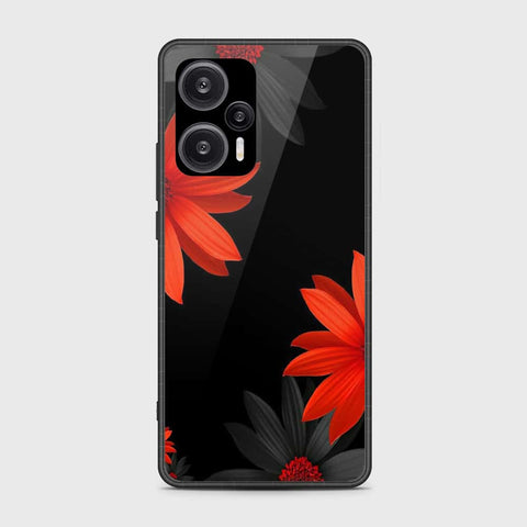 Xiaomi Poco F5  Cover- Floral Series 2 - HQ Ultra Shine Premium Infinity Glass Soft Silicon Borders Case