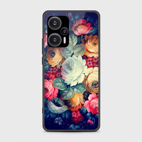 Xiaomi Poco F5  Cover- Floral Series 2 - HQ Ultra Shine Premium Infinity Glass Soft Silicon Borders Case