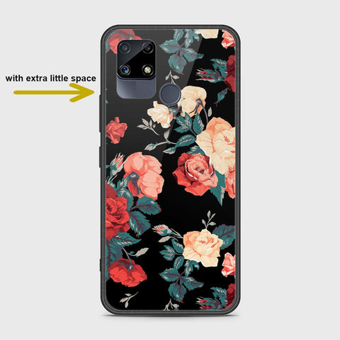 Realme C12 Cover- Floral Series 2 - HQ Ultra Shine Premium Infinity Glass Soft Silicon Borders Case