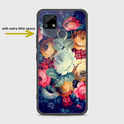 Realme C12 Cover- Floral Series 2 - HQ Ultra Shine Premium Infinity Glass Soft Silicon Borders Case