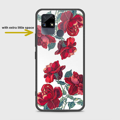 Realme C25 Cover- Floral Series 2 - HQ Ultra Shine Premium Infinity Glass Soft Silicon Borders Case