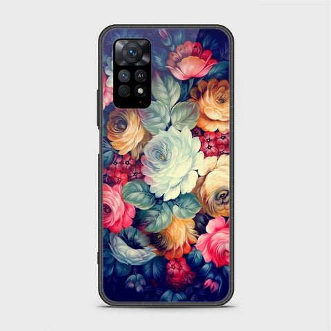 Xiaomi Redmi Note 11 Cover- Floral Series 2 - HQ Ultra Shine Premium Infinity Glass Soft Silicon Borders Case