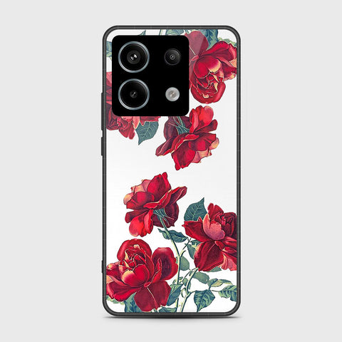 Xiaomi Redmi Note 13 Cover- Floral Series 2 - HQ Ultra Shine Premium Infinity Glass Soft Silicon Borders Case