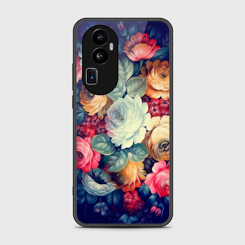 Oppo Reno 10 Pro Plus Cover- Floral Series 2 - HQ Ultra Shine Premium Infinity Glass Soft Silicon Borders Case