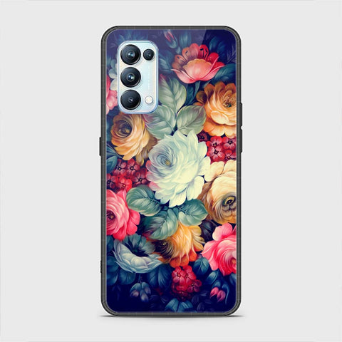 Oppo Reno 5 Pro 5G Cover - Floral Series 2 - HQ Ultra Shine Premium Infinity Glass Soft Silicon Borders Case