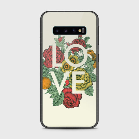 Samsung Galaxy S10 5G Cover- Floral Series 2 - HQ Ultra Shine Premium Infinity Glass Soft Silicon Borders Case