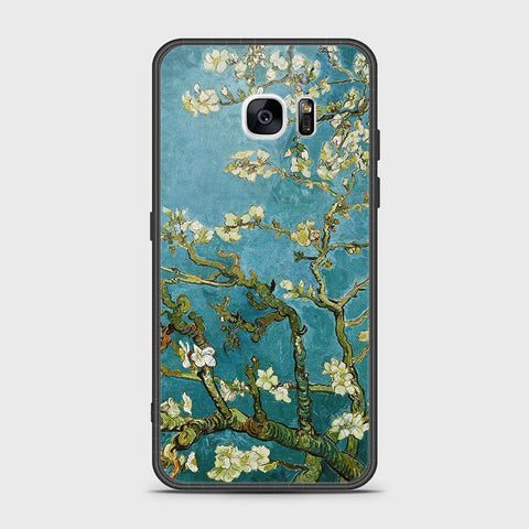 Samsung Galaxy S7 Edge Cover- Floral Series 2 - HQ Ultra Shine Premium Infinity Glass Soft Silicon Borders Case